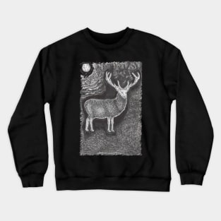 Deer at Night Crewneck Sweatshirt